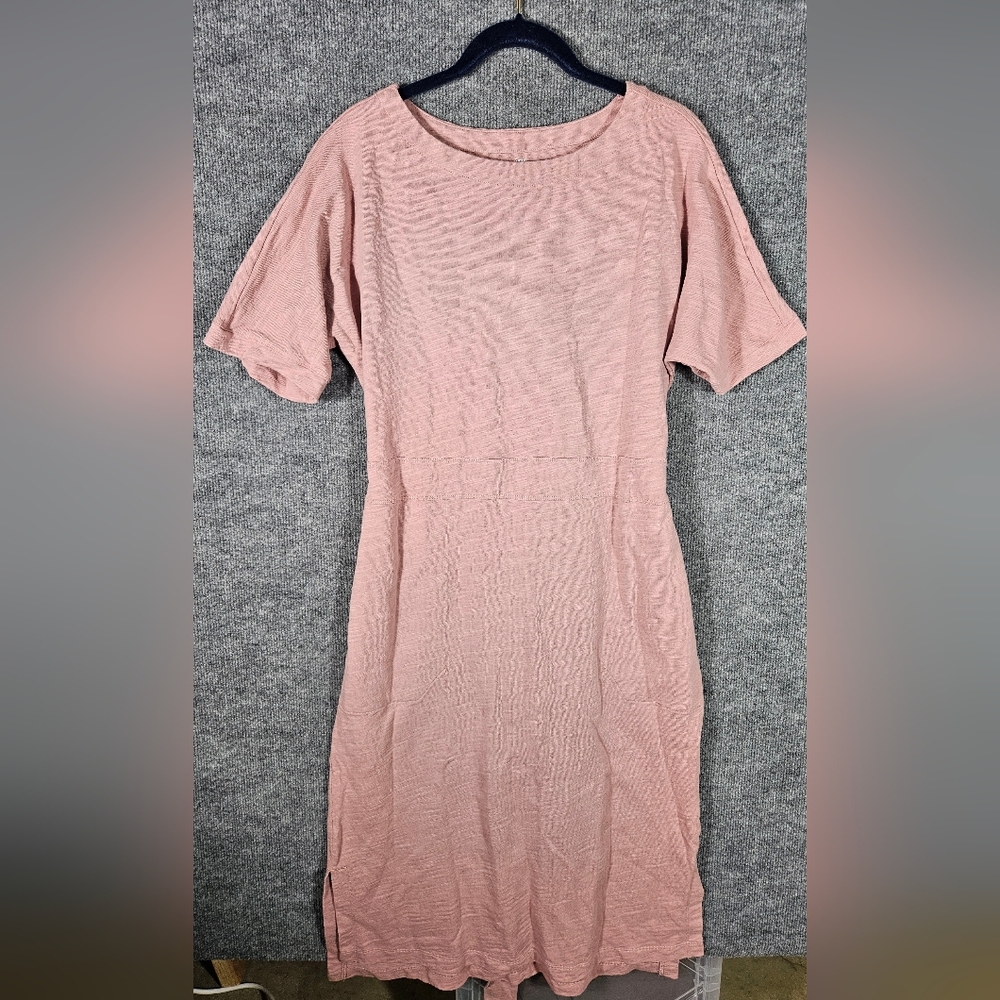 Duluth Trading Pink Short Sleeve Slow with the Flow Novelty Dress Womens M